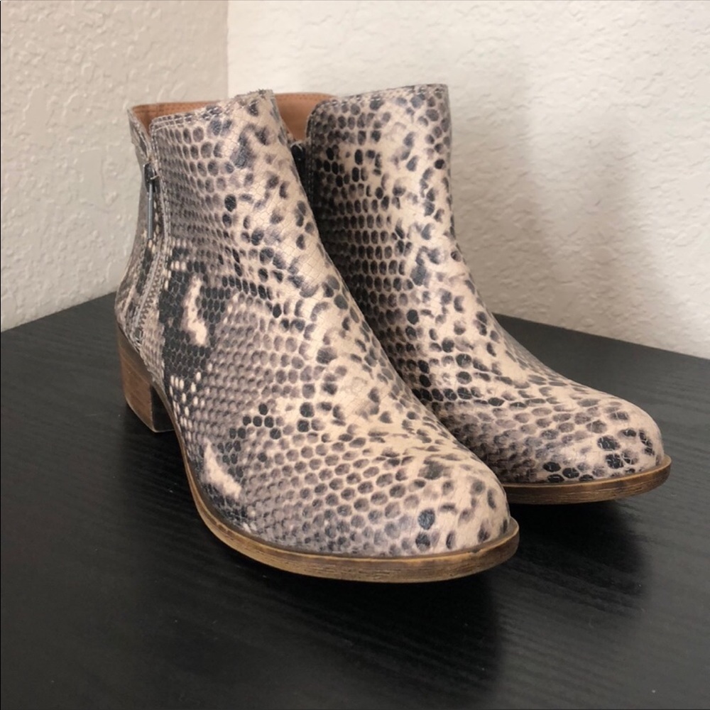 Lucky Brand Snakeskin Booties